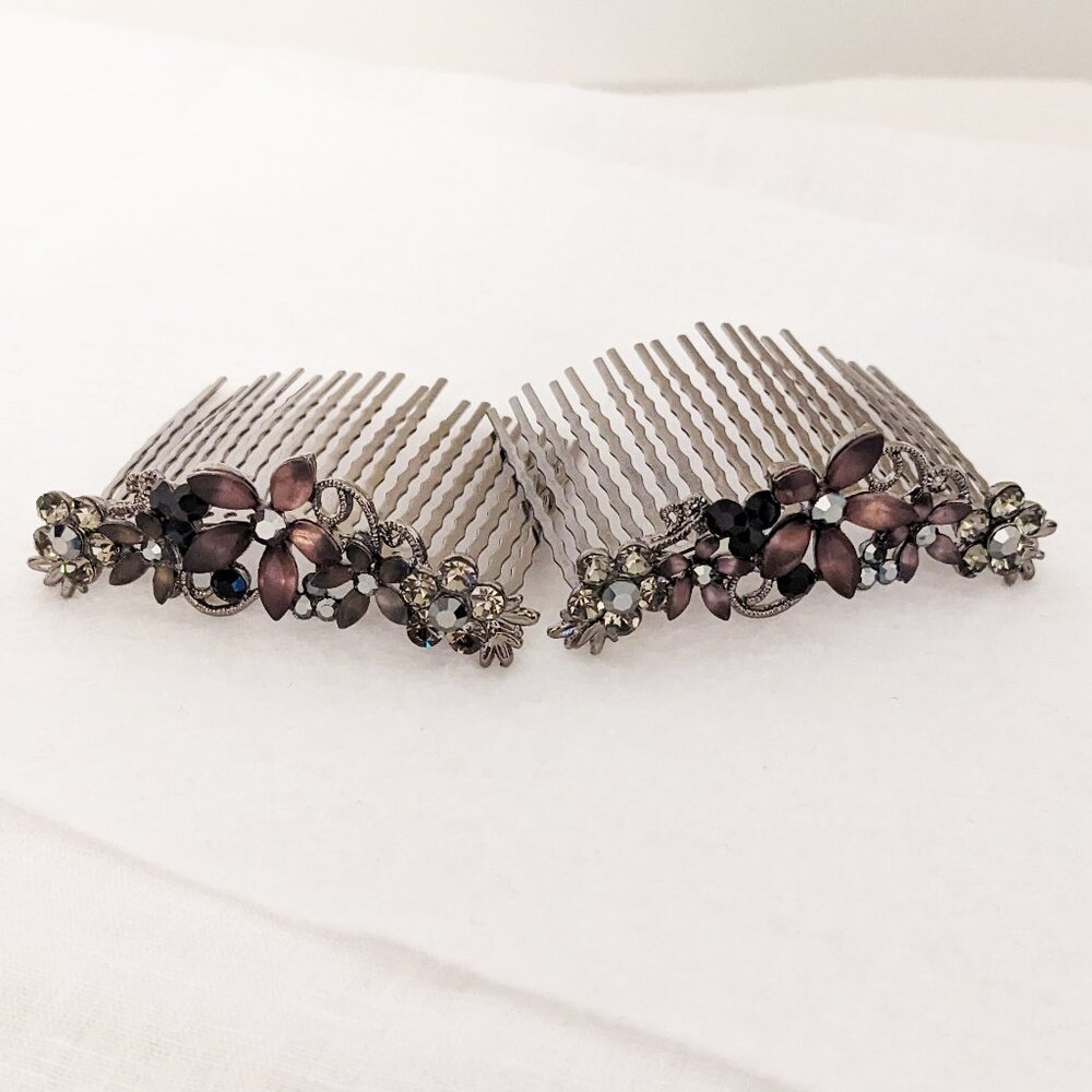 Rhinestone Metal Hair Comb Set